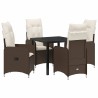 Ensemble de salle à manger pour jardin 5 pcs Marron polyrotin 564623564623