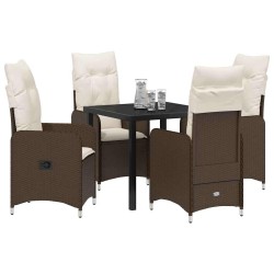 Ensemble de salle à manger pour jardin 5 pcs Marron polyrotin 564623564623