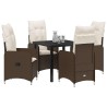 Ensemble de salle à manger pour jardin 5 pcs Marron polyrotin 564623564623