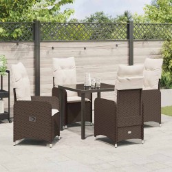 Ensemble de salle à manger pour jardin 5 pcs Marron polyrotin 564623564623