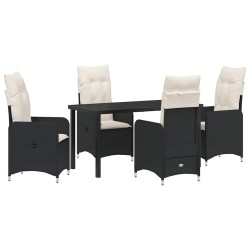 Ensemble de salle à manger pour jardin 5 pcs Noir polyrotin 564624564624