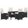 Ensemble de salle à manger pour jardin 5 pcs Noir polyrotin 564624564624
