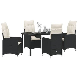 Ensemble de salle à manger pour jardin 5 pcs Noir polyrotin 564624564624