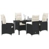 Ensemble de salle à manger pour jardin 5 pcs Noir polyrotin 564624564624