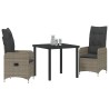 Ensemble de salle à manger pour jardin 3 pcs Gris polyrotin 564625564625