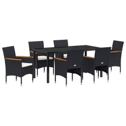 Ensemble de salle à manger pour jardin 7 pcs Noir polyrotin 564626564626