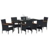 Ensemble de salle à manger pour jardin 7 pcs Noir polyrotin 564626564626