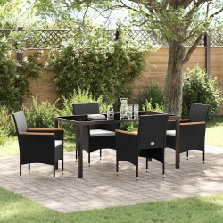 Ensemble de salle à manger pour jardin 5 pcs Noir polyrotin 564627564627
