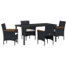 Ensemble de salle à manger pour jardin 5 pcs Noir polyrotin 564627564627