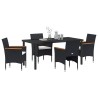 Ensemble de salle à manger pour jardin 5 pcs Noir polyrotin 564627564627
