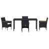 Ensemble de salle à manger pour jardin 5 pcs Noir polyrotin 564627564627