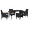 Ensemble de salle à manger pour jardin 5 pcs Noir polyrotin 564628564628