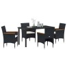 Ensemble de salle à manger pour jardin 5 pcs Noir polyrotin 564628564628