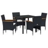 Ensemble de salle à manger pour jardin 5 pcs Noir polyrotin 564629564629