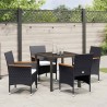 Ensemble de salle à manger pour jardin 5 pcs Noir polyrotin 564629564629