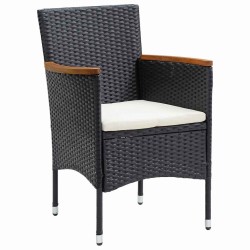 Ensemble de salle à manger pour jardin 5 pcs Noir polyrotin 564629564629