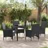 Ensemble de salle à manger pour jardin 5 pcs Noir polyrotin 564630564630