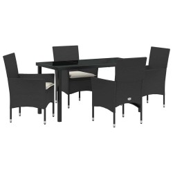 Ensemble de salle à manger pour jardin 5 pcs Noir polyrotin 564630564630