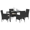 Ensemble de salle à manger pour jardin 5 pcs Noir polyrotin 564630564630