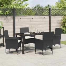 Ensemble de salle à manger pour jardin 5 pcs Noir polyrotin 564630564630