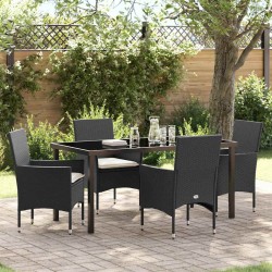 Ensemble de salle à manger pour jardin 5 pcs Noir polyrotin 564631564631
