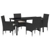 Ensemble de salle à manger pour jardin 5 pcs Noir polyrotin 564631564631