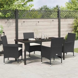 Ensemble de salle à manger pour jardin 5 pcs Noir polyrotin 564631564631