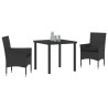 Ensemble de salle à manger pour jardin 3 pcs Noir polyrotin 564632564632