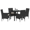 Ensemble de salle à manger pour jardin 5 pcs Noir polyrotin 564633564633