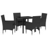 Ensemble de salle à manger pour jardin 5 pcs Noir polyrotin 564634564634