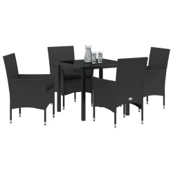 Ensemble de salle à manger pour jardin 5 pcs Noir polyrotin 564634564634