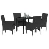 Ensemble de salle à manger pour jardin 5 pcs Noir polyrotin 564634564634