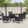 Ensemble de salle à manger pour jardin 5 pcs Noir polyrotin 564634564634