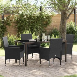 Ensemble de salle à manger pour jardin 5 pcs Noir polyrotin 564635564635
