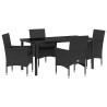 Ensemble de salle à manger pour jardin 5 pcs Noir polyrotin 564635564635