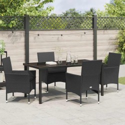 Ensemble de salle à manger pour jardin 5 pcs Noir polyrotin 564635564635