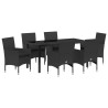 Ensemble de salle à manger pour jardin 7 pcs Noir polyrotin 564636564636