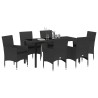 Ensemble de salle à manger pour jardin 7 pcs Noir polyrotin 564636564636