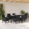 Ensemble de salle à manger pour jardin 7 pcs Noir polyrotin 564636564636