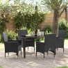 Ensemble de salle à manger pour jardin 5 pcs Noir polyrotin 564637564637