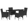 Ensemble de salle à manger pour jardin 5 pcs Noir polyrotin 564637564637