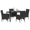 Ensemble de salle à manger pour jardin 5 pcs Noir polyrotin 564637564637