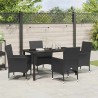 Ensemble de salle à manger pour jardin 5 pcs Noir polyrotin 564637564637
