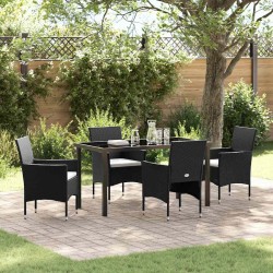 Ensemble de salle à manger pour jardin 5 pcs Noir polyrotin 564638564638