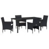 Ensemble de salle à manger pour jardin 5 pcs Noir polyrotin 564638564638