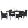 Ensemble de salle à manger pour jardin 5 pcs Noir polyrotin 564638564638