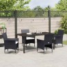Ensemble de salle à manger pour jardin 5 pcs Noir polyrotin 564638564638