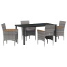 Ensemble de salle à manger pour jardin 5 pcs Gris polyrotin 564640564640