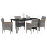 Ensemble de salle à manger pour jardin 5 pcs Gris polyrotin 564640564640