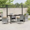 Ensemble de salle à manger pour jardin 5 pcs Gris polyrotin 564640564640